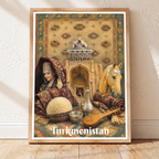 Turkmenistan - Travel Poster Vintage Style Wall Art Print