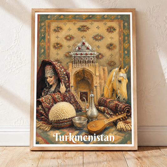 Turkmenistan - Travel Poster Vintage Style Wall Art Print - Art Print - Travel Art Poster