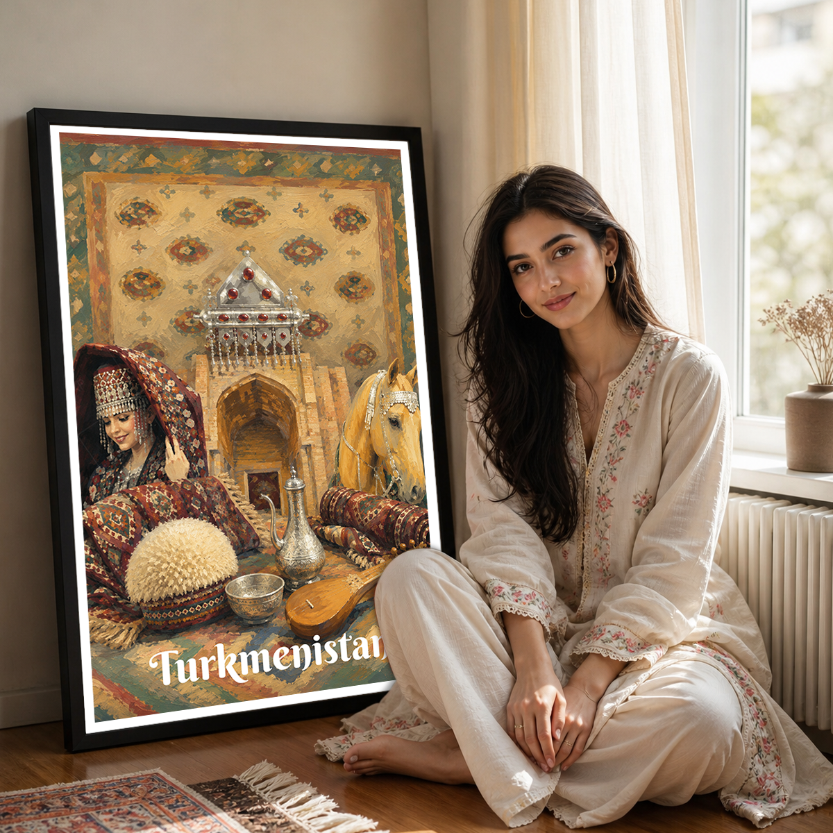Turkmenistan - Travel Poster Vintage Style Wall Art Print