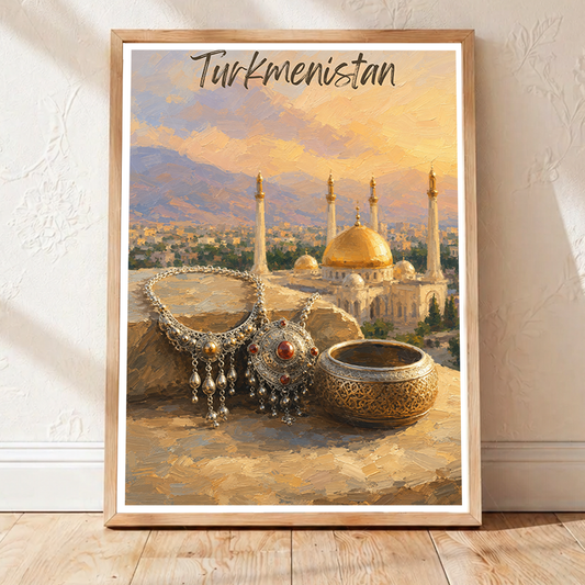 Turkmenistan - Travel Poster Vintage Style Wall Art Print - Art Print - Travel Art Poster
