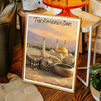 Turkmenistan - Travel Poster Vintage Style Wall Art Print