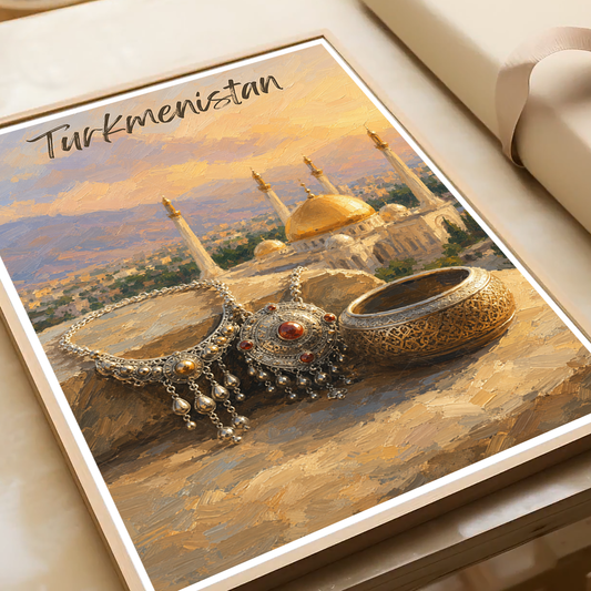 Turkmenistan - Travel Poster Vintage Style Wall Art Print - Art Print - Travel Art Poster