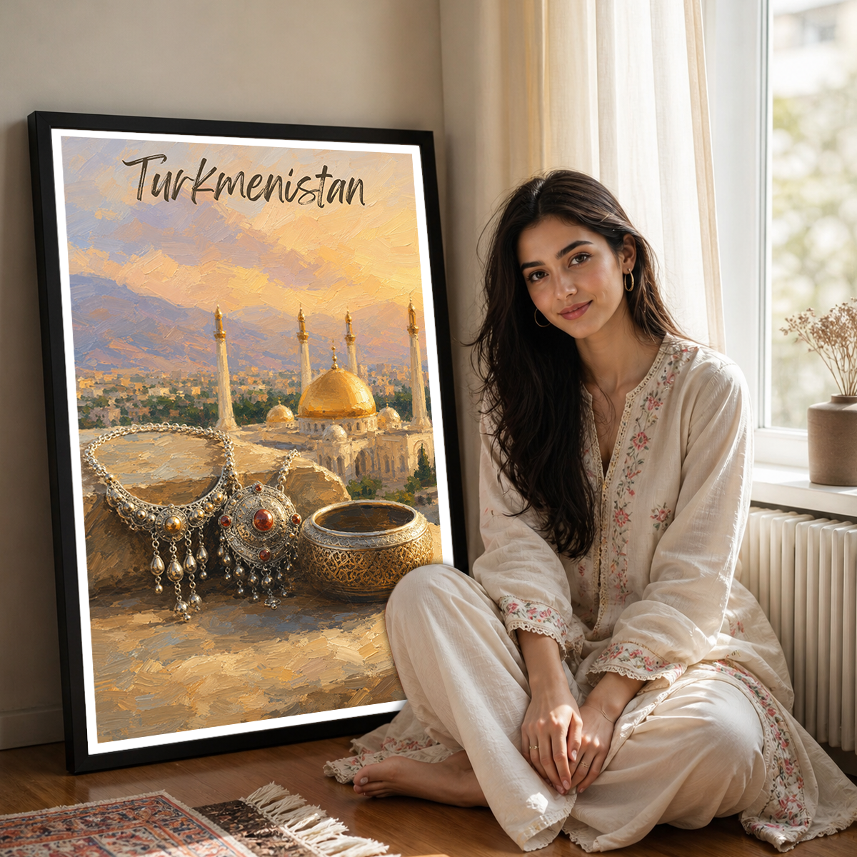 Turkmenistan - Travel Poster Vintage Style Wall Art Print