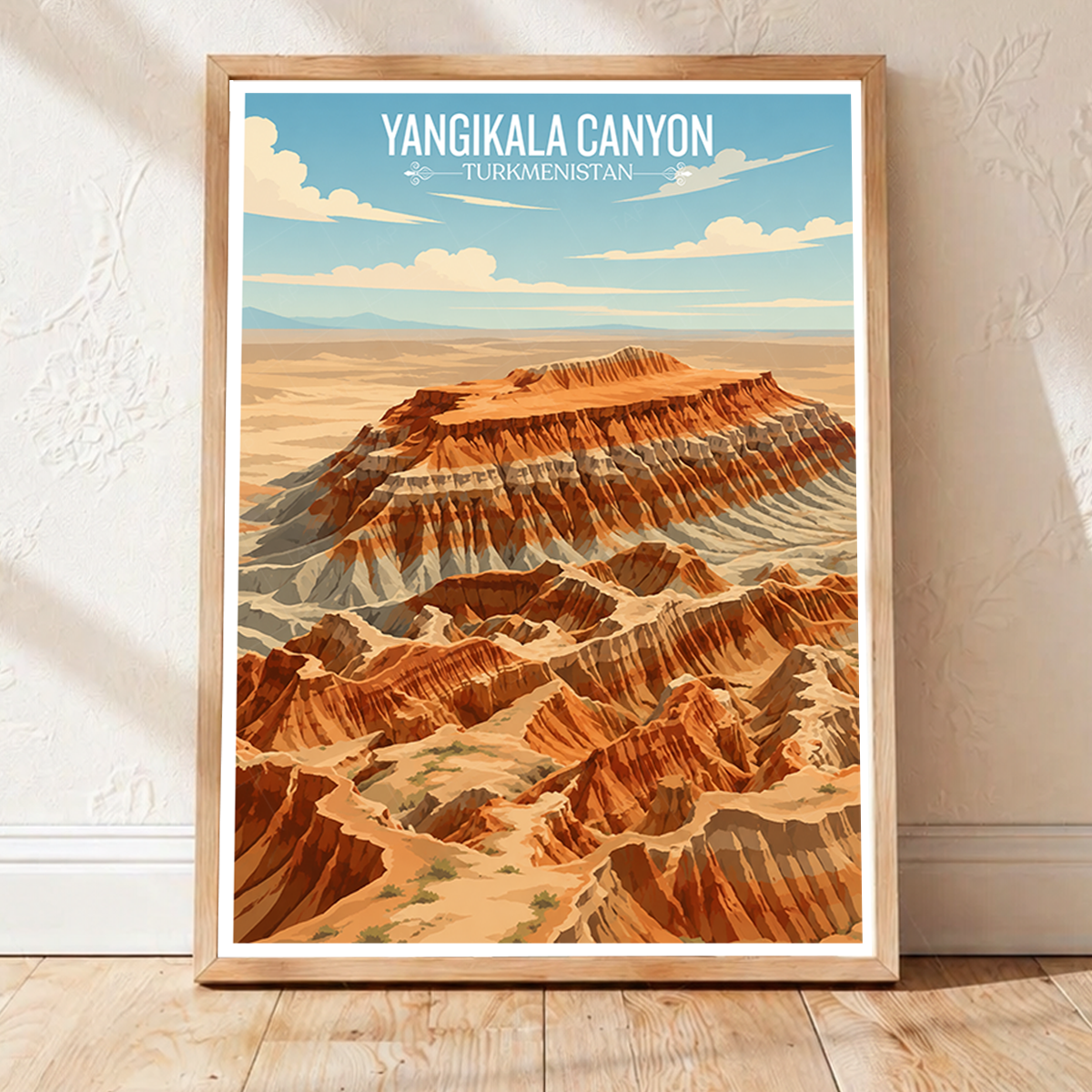 Yangikala Canyon - Turkmenistan - Travel Poster Vintage Style Wall Art Print