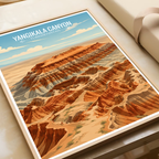 Yangikala Canyon - Turkmenistan - Travel Poster Vintage Style Wall Art Print