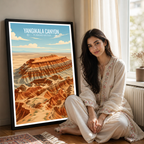 Yangikala Canyon - Turkmenistan - Travel Poster Vintage Style Wall Art Print