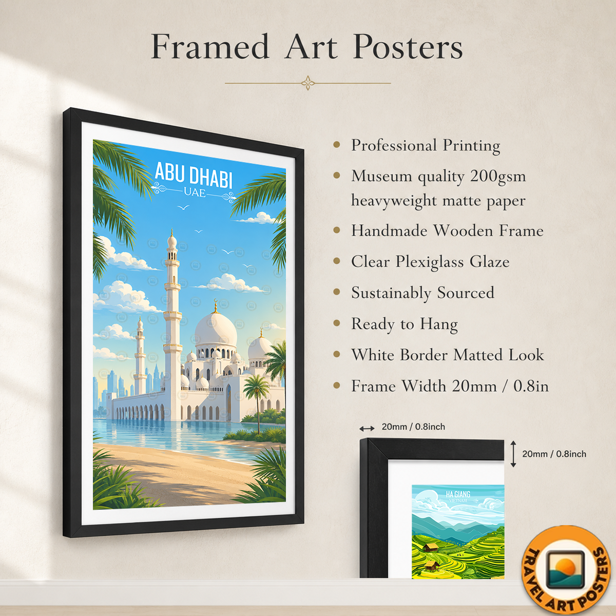 Abu Dhabi - UAE - Travel Art Print Wall Deco Poster