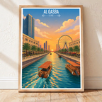 Al Qasba - UAE - Travel Art Print Wall Deco Poster