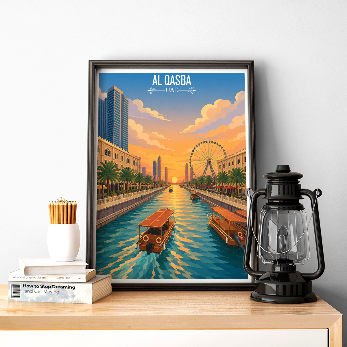 Al Qasba - UAE - Travel Art Print Wall Deco Poster