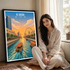Al Qasba - UAE - Travel Art Print Wall Deco Poster