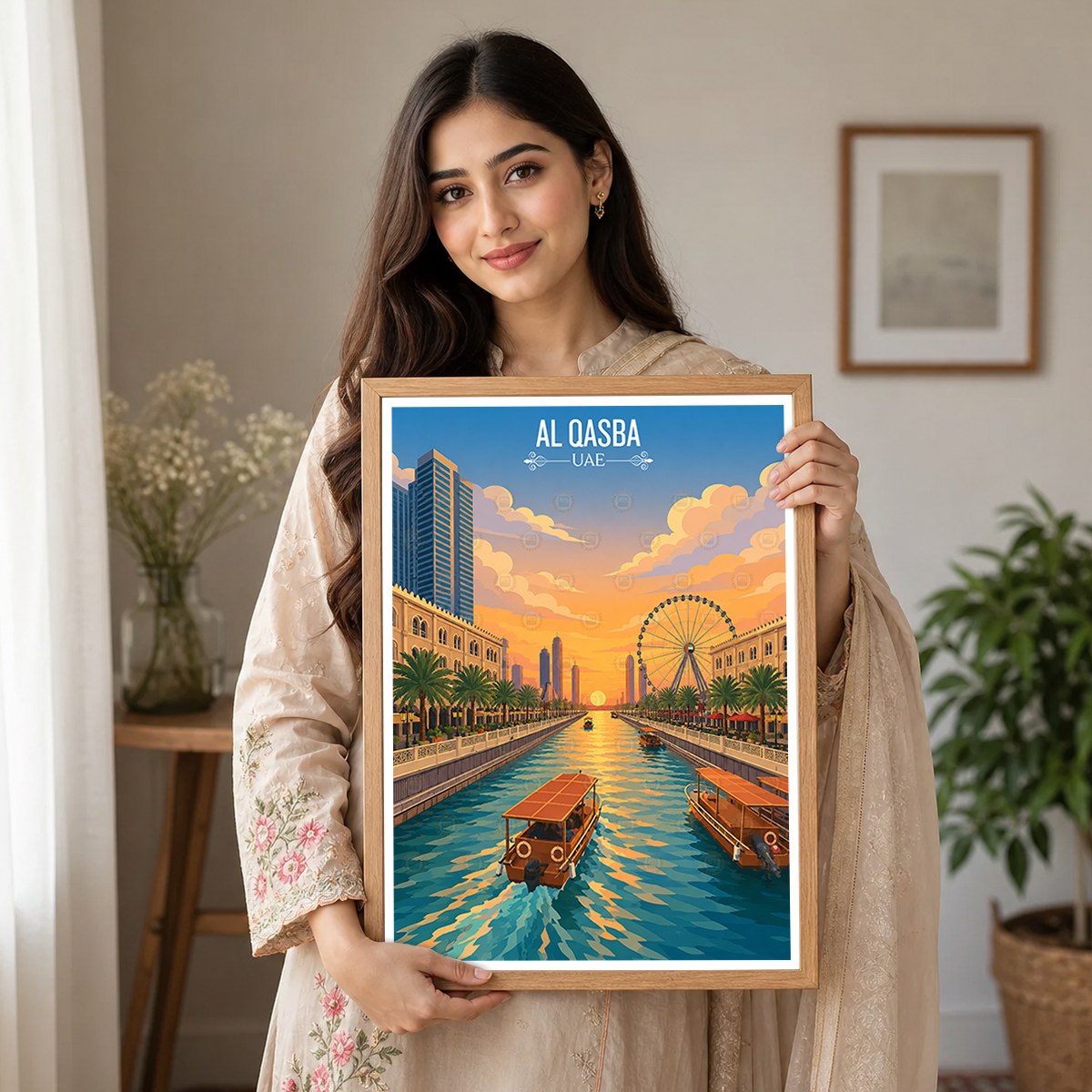Al Qasba - UAE - Travel Art Print Wall Deco Poster