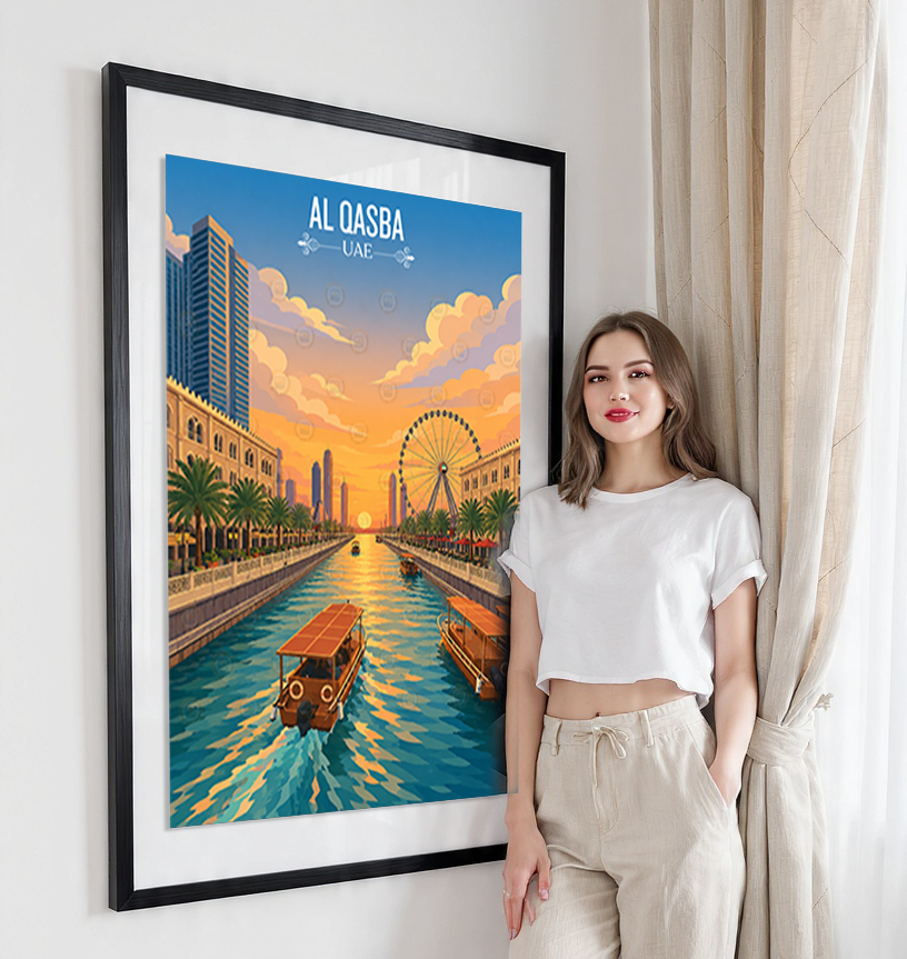 Al Qasba - UAE - Travel Art Print Wall Deco Poster