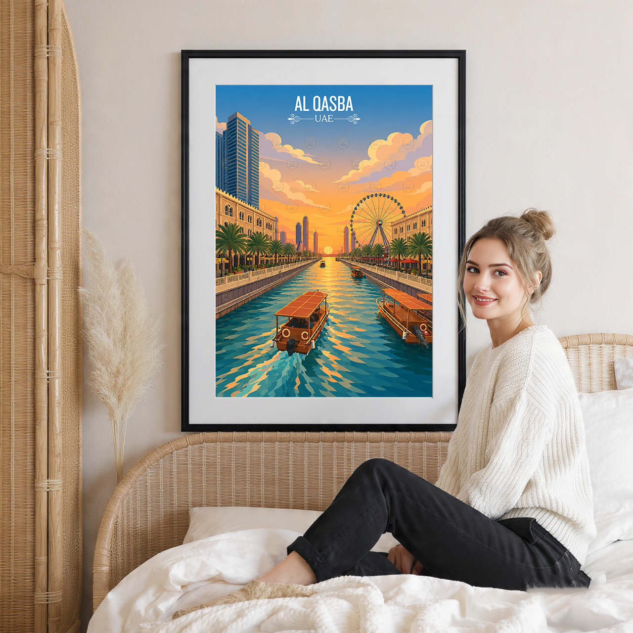 Al Qasba - UAE - Travel Art Print Wall Deco Poster