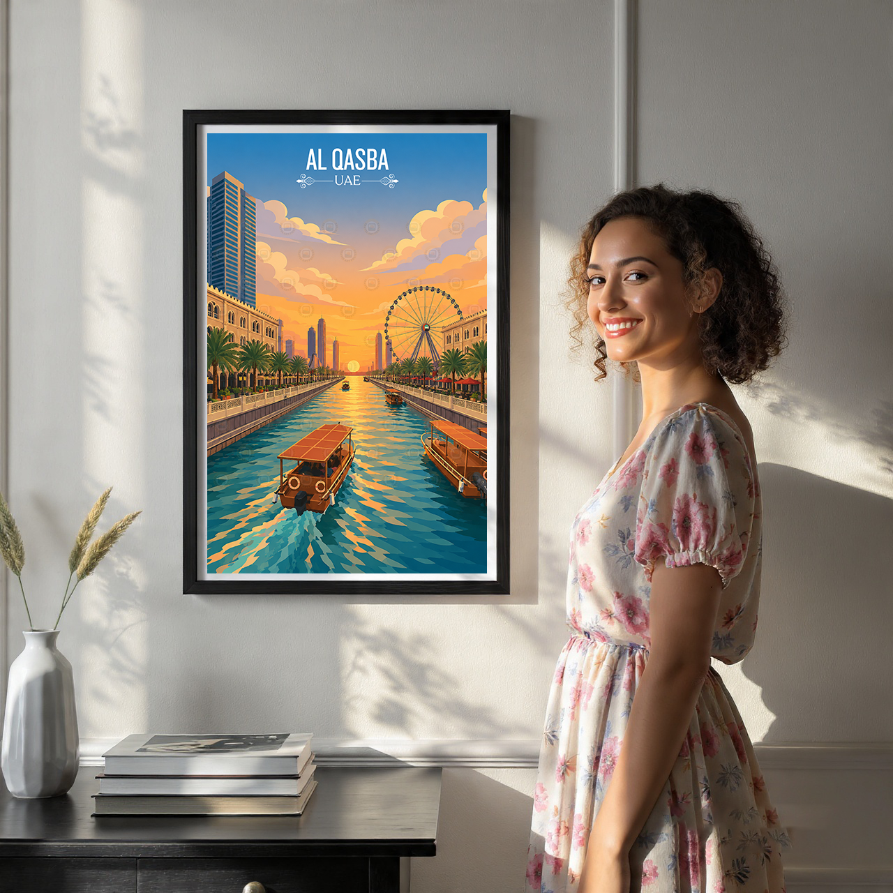 Al Qasba - UAE - Travel Art Print Wall Deco Poster