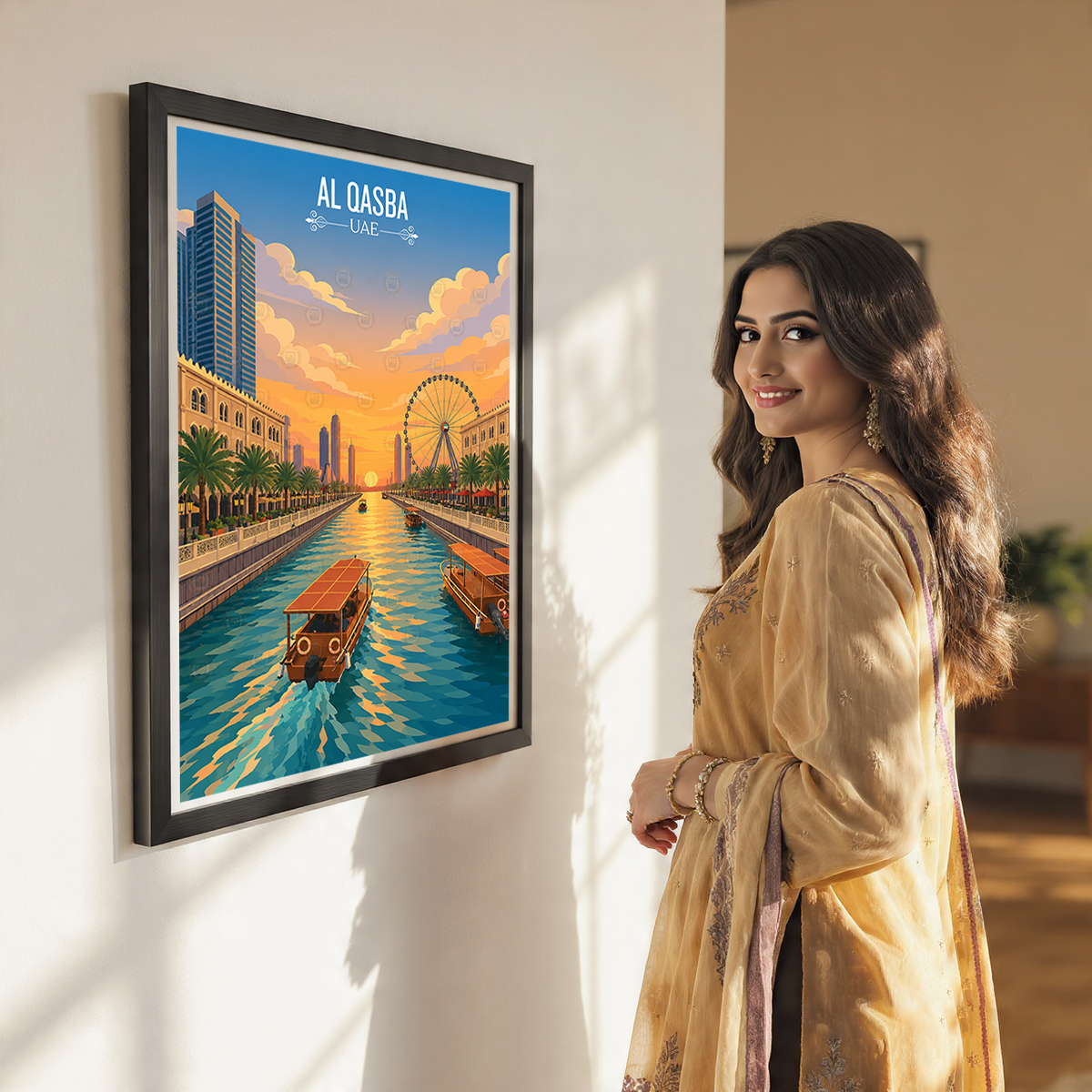 Al Qasba - UAE - Travel Art Print Wall Deco Poster