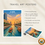 Al Qasba - UAE - Travel Art Print Wall Deco Poster