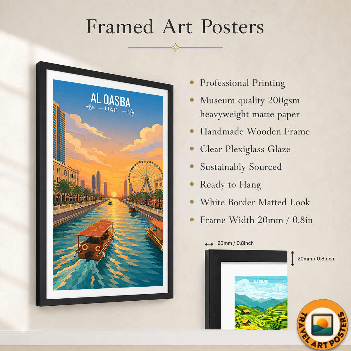 Al Qasba - UAE - Travel Art Print Wall Deco Poster