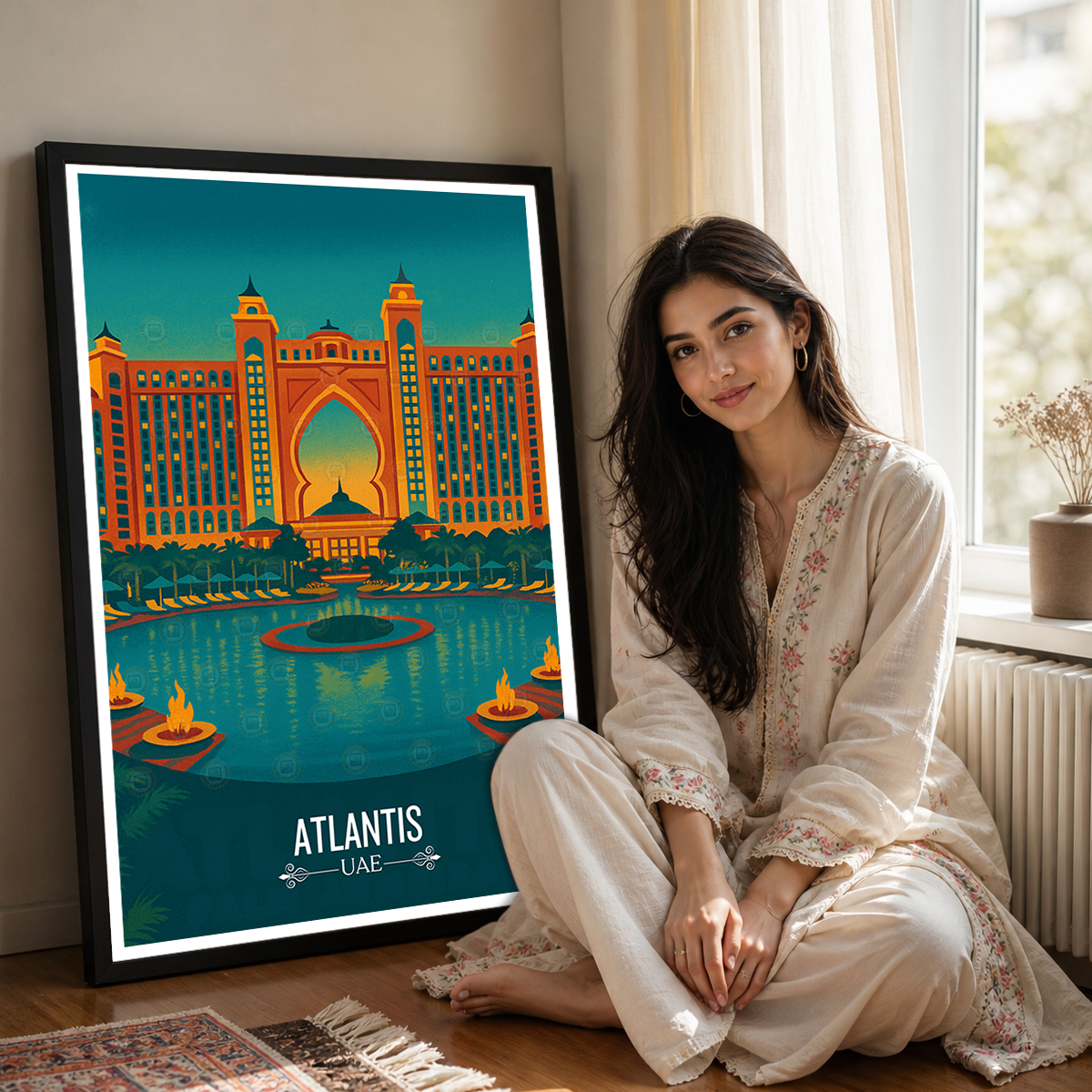 Atlantis, Palm Jumeirah - UAE - Travel Art Print Wall Deco Poster