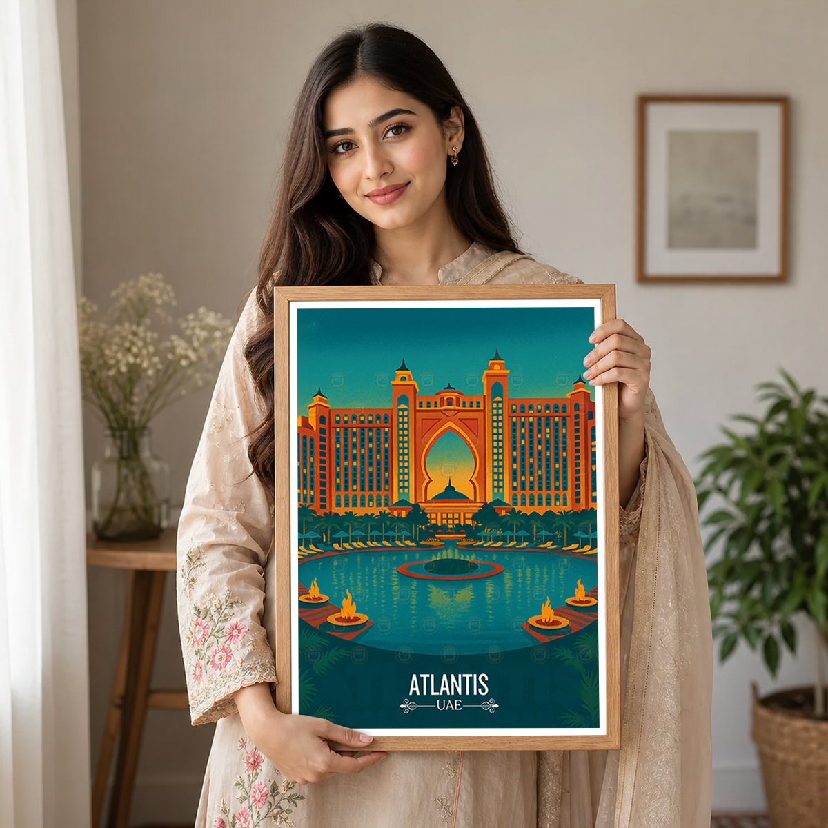 Atlantis, Palm Jumeirah - UAE - Travel Art Print Wall Deco Poster