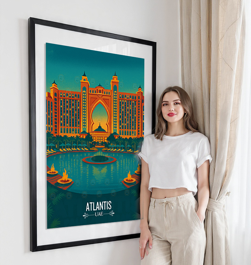 Atlantis, Palm Jumeirah - UAE - Travel Art Print Wall Deco Poster