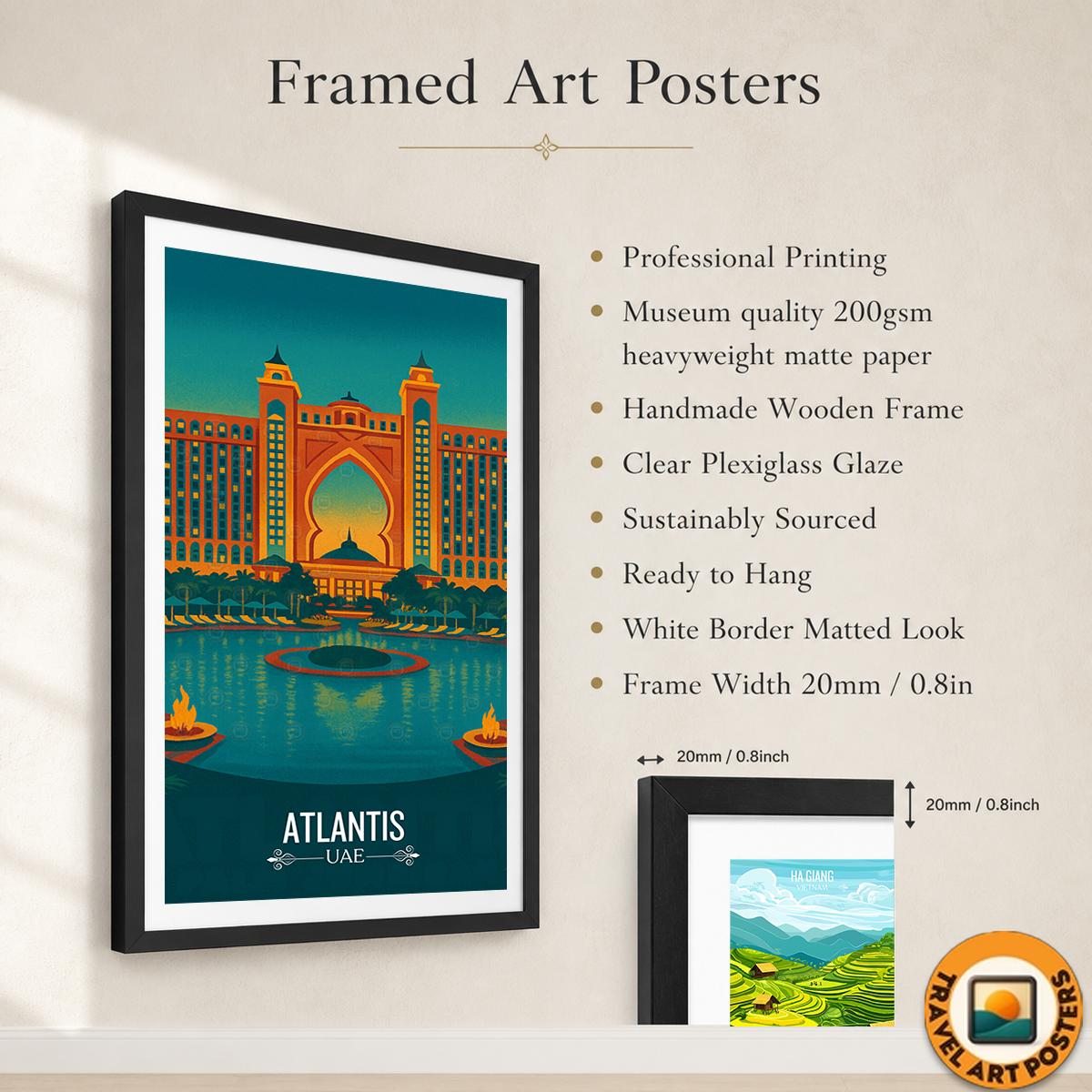 Atlantis, Palm Jumeirah - UAE - Travel Art Print Wall Deco Poster