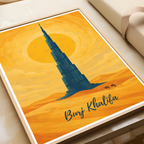 Burj Khalifa - UAE - Travel Art Print Wall Deco Poster
