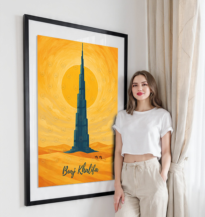Burj Khalifa - UAE - Travel Art Print Wall Deco Poster