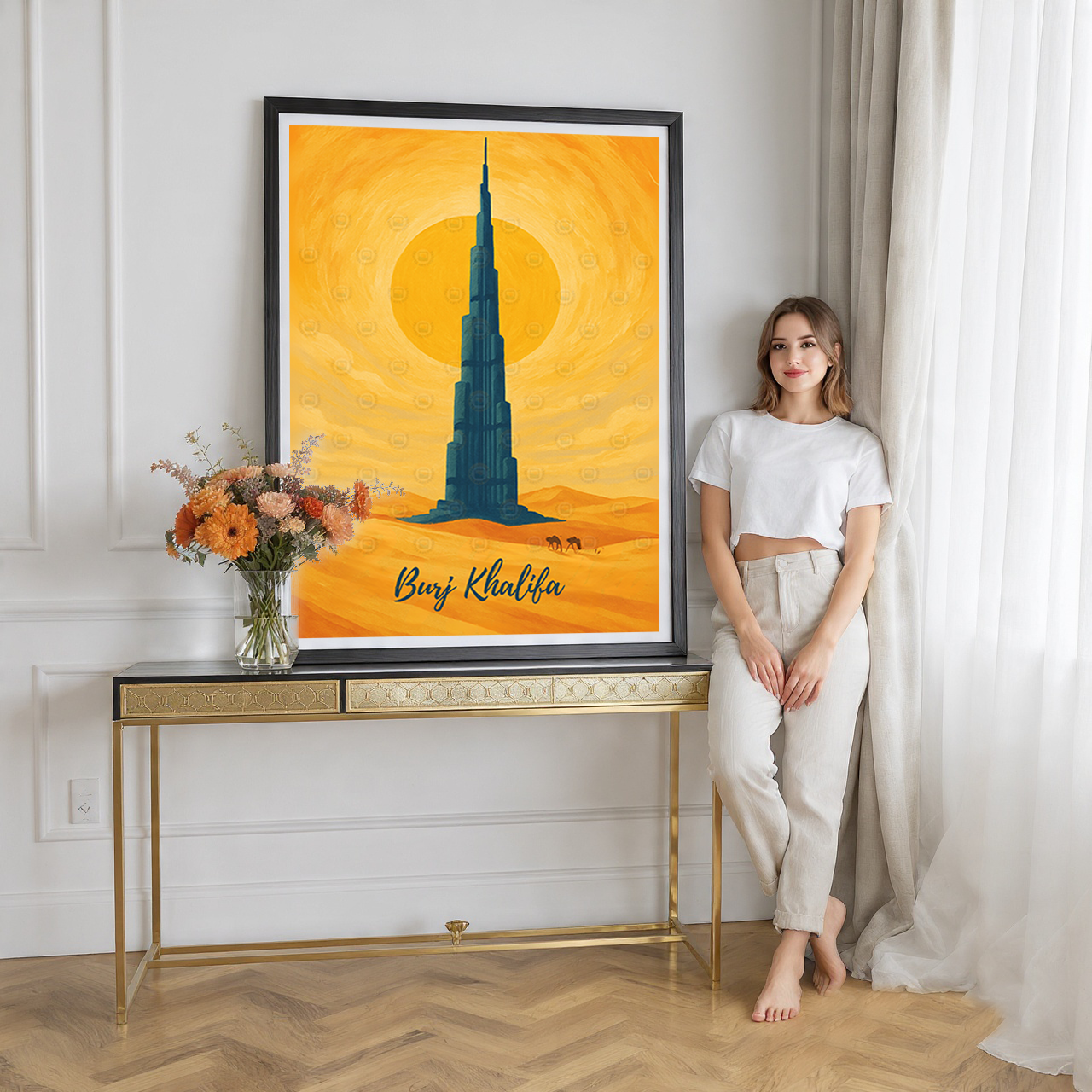 Burj Khalifa - UAE - Travel Art Print Wall Deco Poster