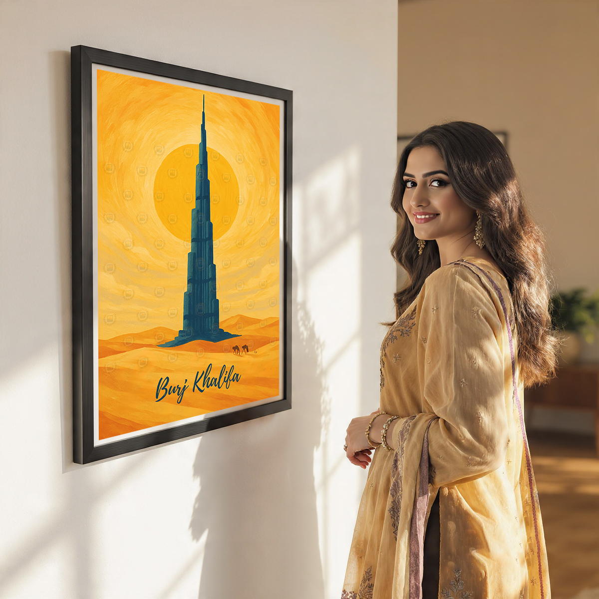 Burj Khalifa - UAE - Travel Art Print Wall Deco Poster