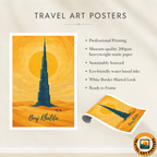 Burj Khalifa - UAE - Travel Art Print Wall Deco Poster