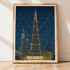 Burj Khalifa - UAE - Travel Art Print Wall Deco Poster