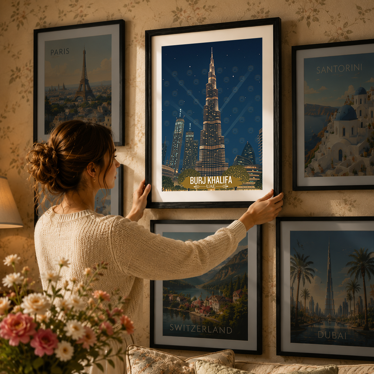 Burj Khalifa - UAE - Travel Art Print Wall Deco Poster