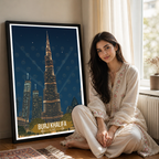 Burj Khalifa - UAE - Travel Art Print Wall Deco Poster