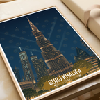 Burj Khalifa - UAE - Travel Art Print Wall Deco Poster
