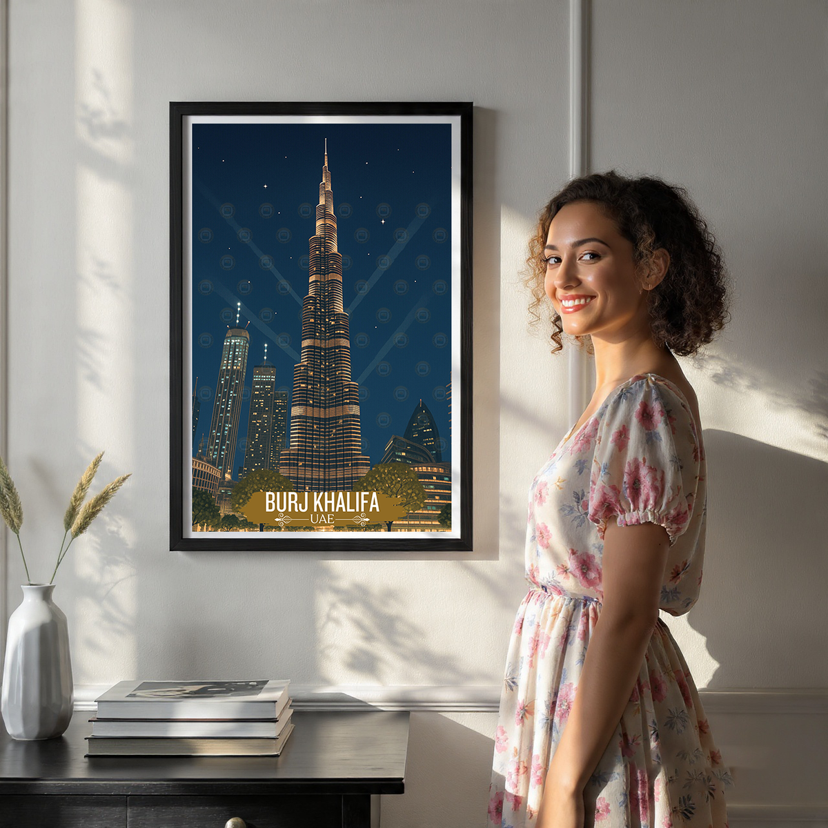 Burj Khalifa - UAE - Travel Art Print Wall Deco Poster