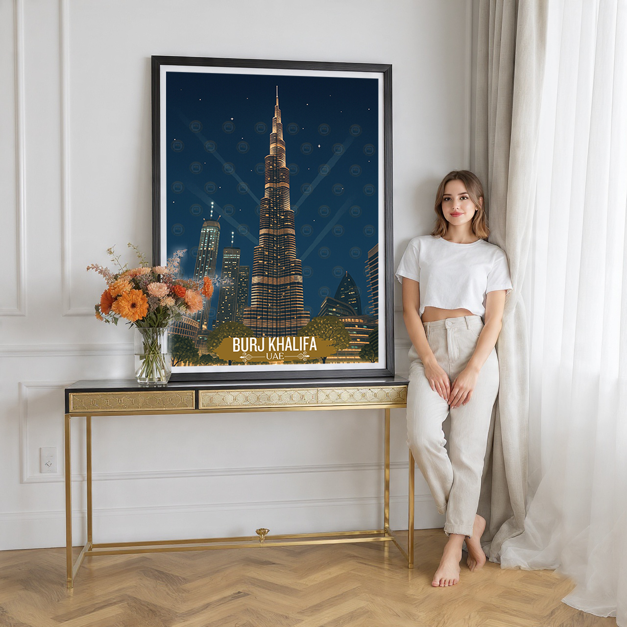 Burj Khalifa - UAE - Travel Art Print Wall Deco Poster