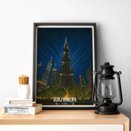 Burj Khalifa - UAE - Travel Art Print Wall Deco Poster