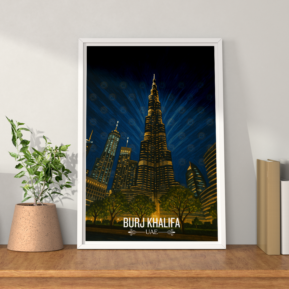 Burj Khalifa - UAE - Travel Art Print Wall Deco Poster