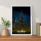Burj Khalifa - UAE - Travel Art Print Wall Deco Poster