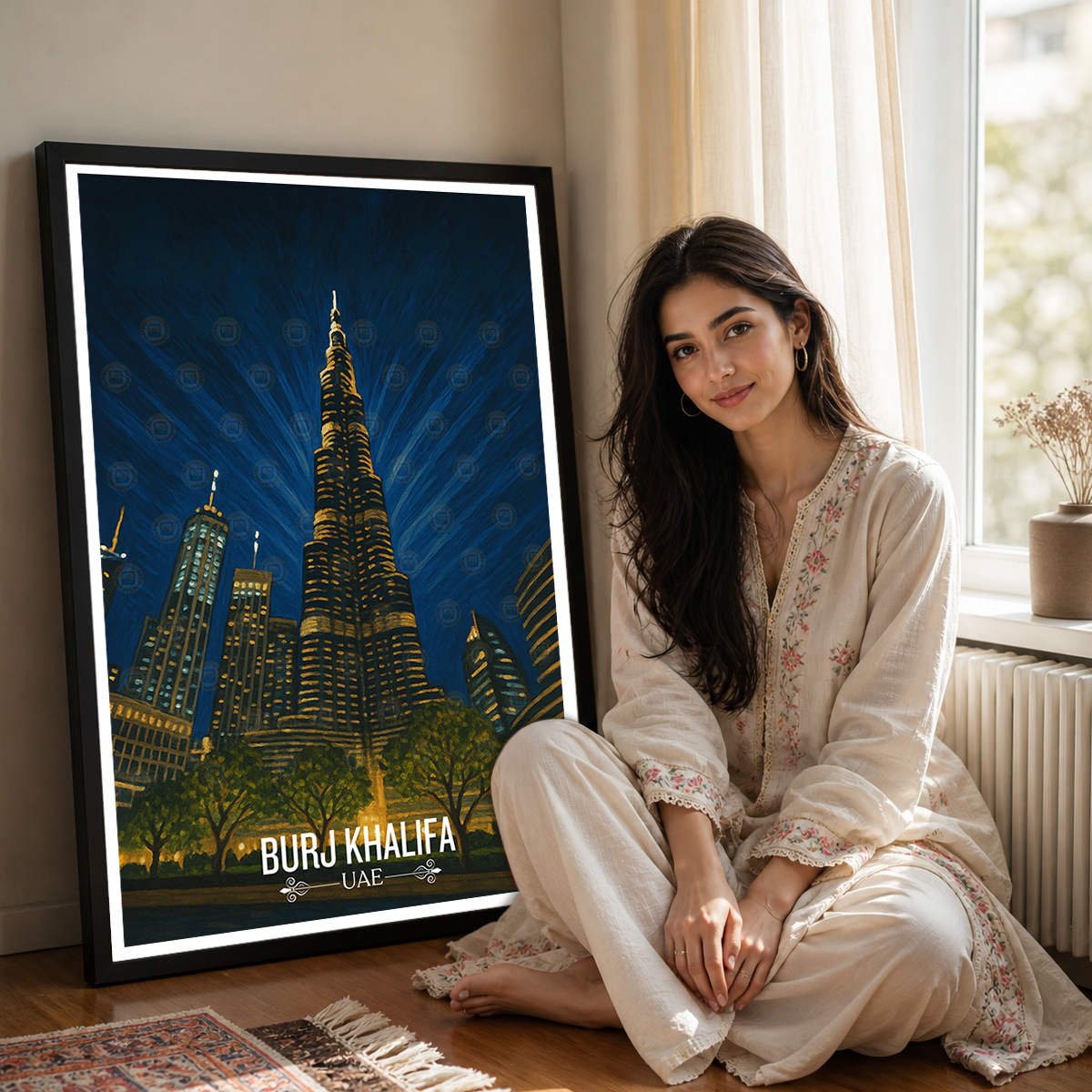 Burj Khalifa - UAE - Travel Art Print Wall Deco Poster