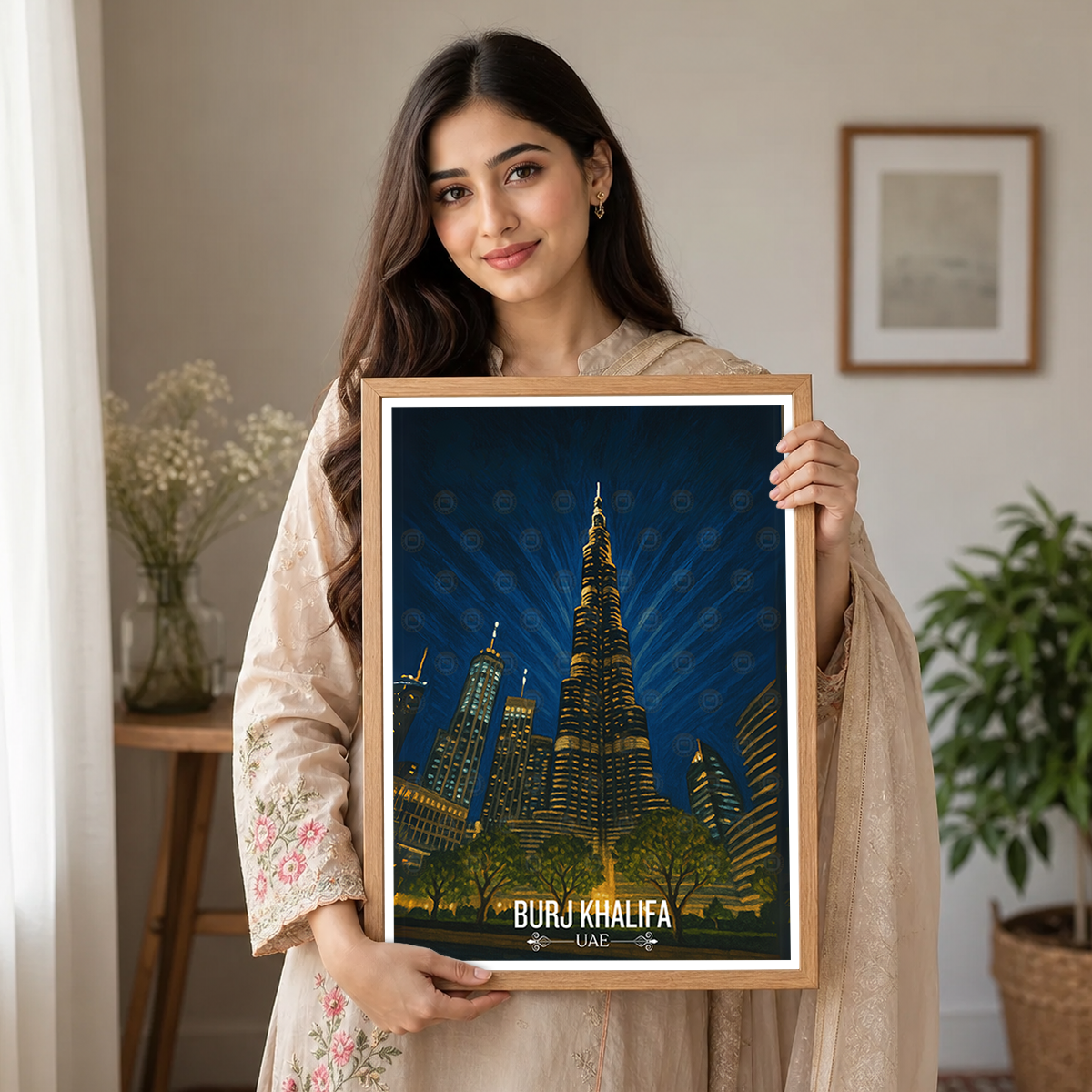 Burj Khalifa - UAE - Travel Art Print Wall Deco Poster