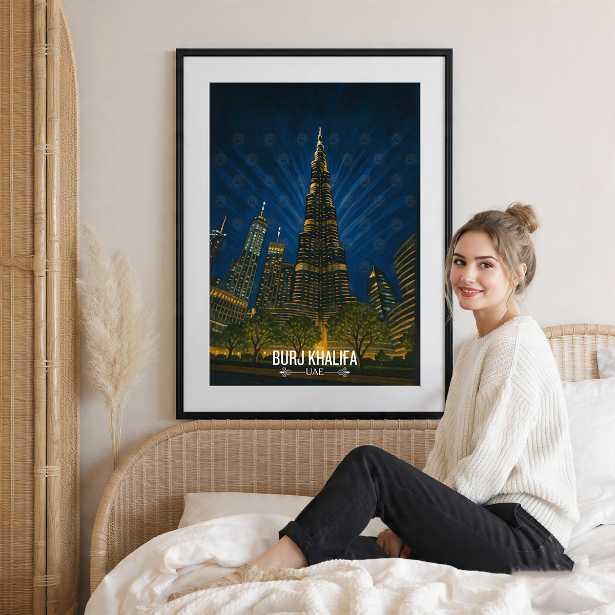 Burj Khalifa - UAE - Travel Art Print Wall Deco Poster