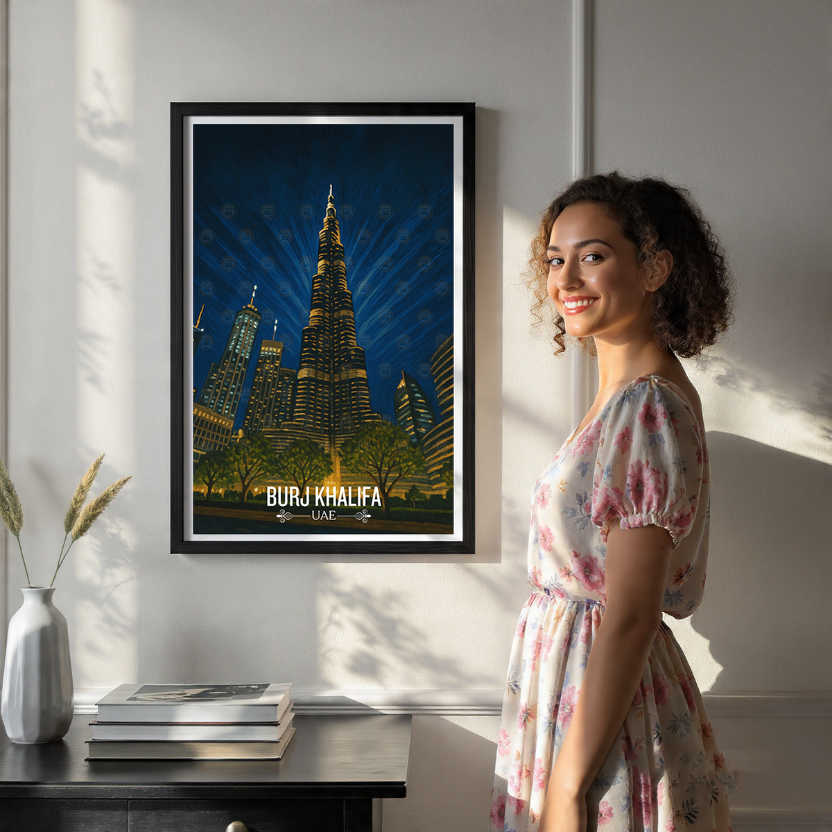 Burj Khalifa - UAE - Travel Art Print Wall Deco Poster