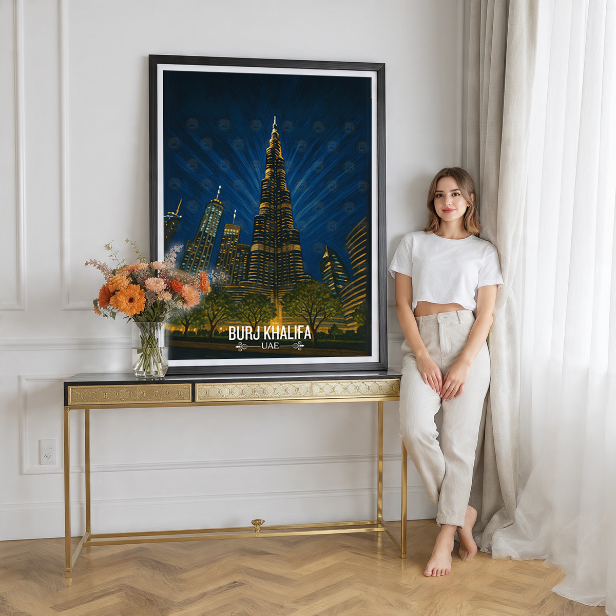 Burj Khalifa - UAE - Travel Art Print Wall Deco Poster