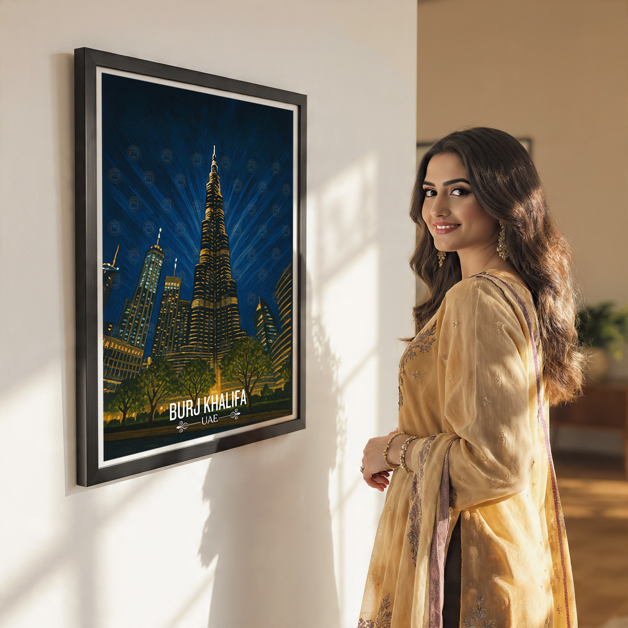 Burj Khalifa - UAE - Travel Art Print Wall Deco Poster