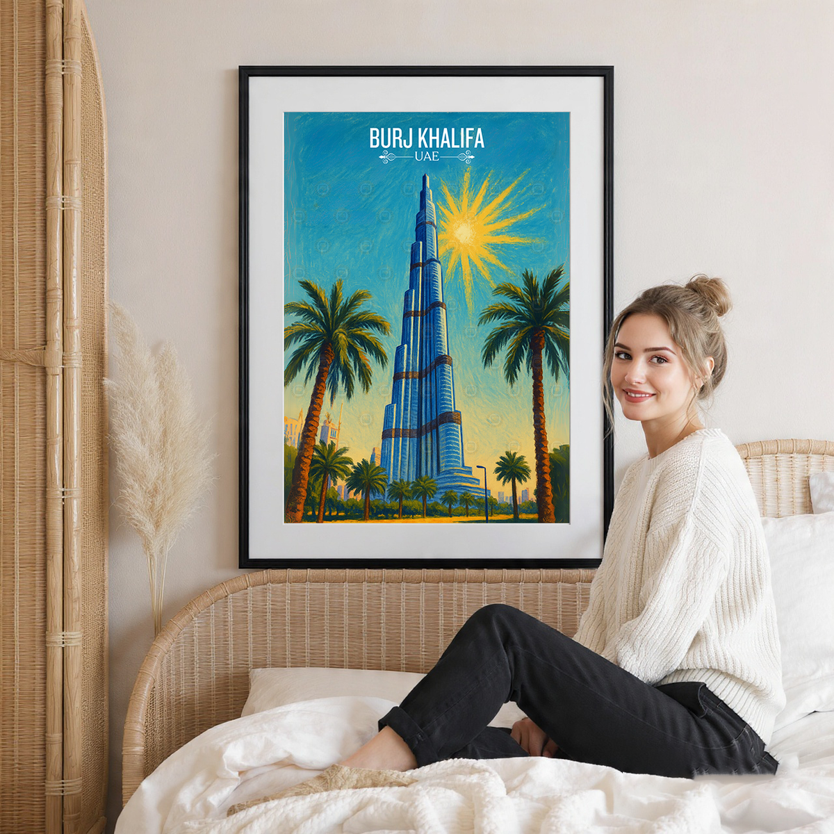 Burj Khalifa - UAE - Travel Art Print Wall Deco Poster