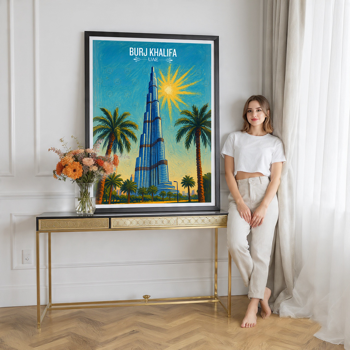 Burj Khalifa - UAE - Travel Art Print Wall Deco Poster