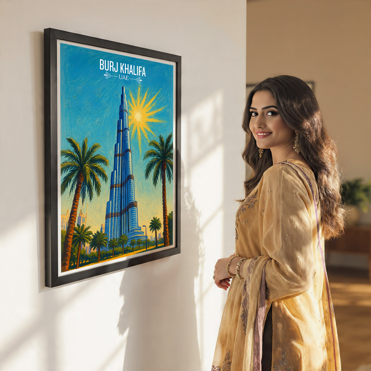 Burj Khalifa - UAE - Travel Art Print Wall Deco Poster