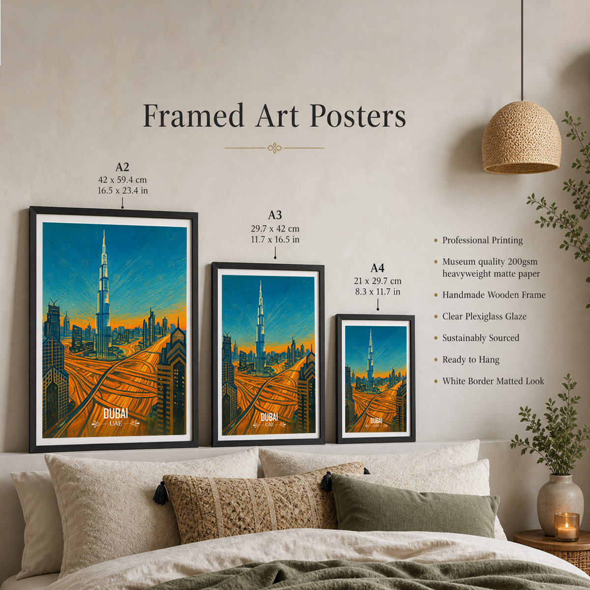 Dubai - UAE - Travel Art Print Wall Deco Poster