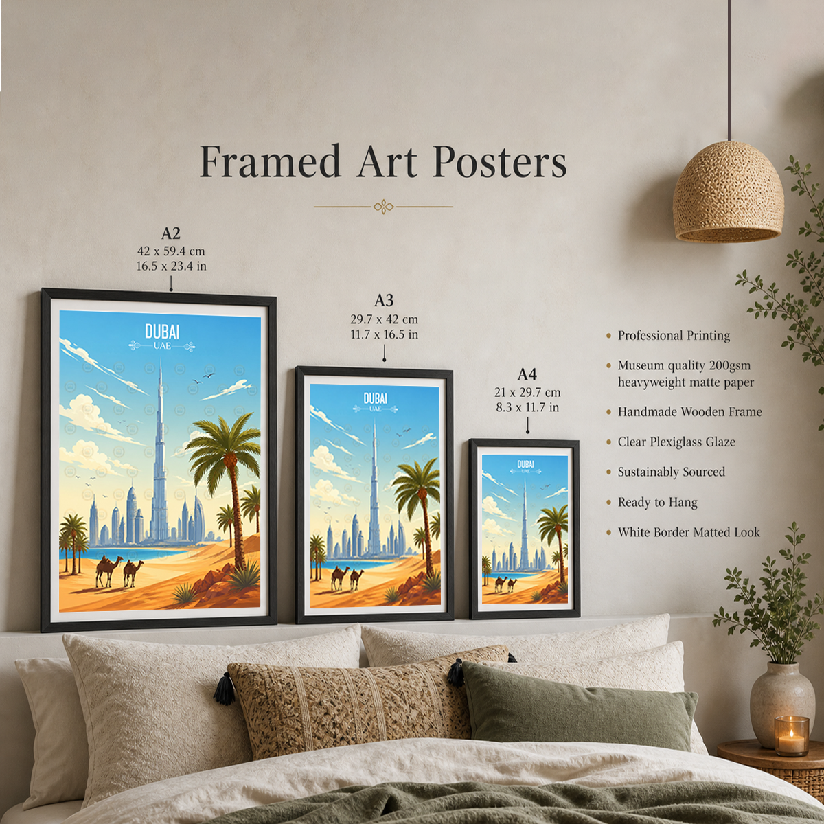 Dubai - UAE - Travel Art Print Wall Deco Poster - Travel Art Poster Print